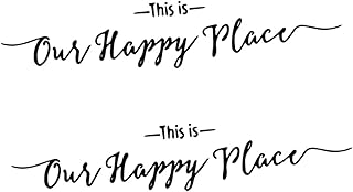 LIFKOME 2 Pçs Adesivos De Decoração De Parede Em Inglês Letras Decalques De Letras Adesivas Palavras Motivacionais Adesivos De Parede Lugar Feliz Decalques De Parede Citações