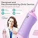 COSLUS Kids Water Dental Flosser Deep Cleaning Picks Portable 4 Modes for Ages 6+ Safe Waterproof Rechargeable with 2 Jet Tips for Gums Care Pink Purple