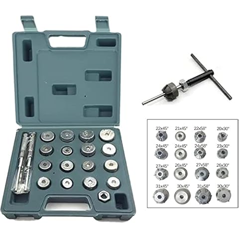 aleawol 21 Pcs Universal Motorcycle Valve Seat Cutter Cemented Carbide Valve Seat Reamer Valve Lapping Tool Valve Grinding Tool Motorcycle Repair Displacement Cutter Tool Set Cover