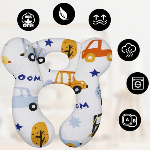 Image of Baby Travel Pillow, Infant Kid's Cushion Soft and Skin Friendly for Car Seat, Pushchair and Stroller (Style I)