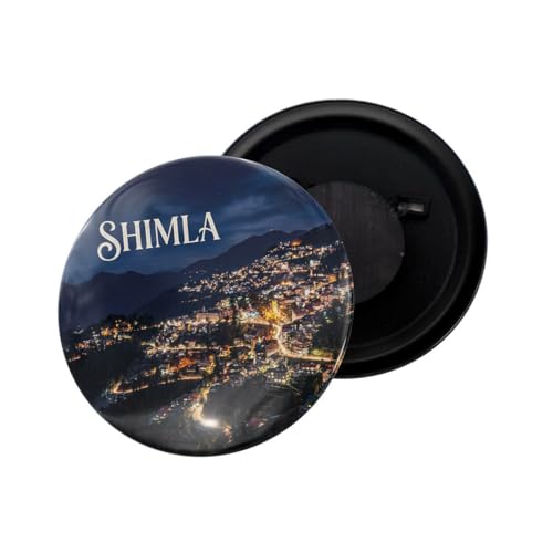 Image of dhcrafts Fridge Magnet Multicolor Himachal Pradesh Shimla D2 Glossy Finish Design Pack of 1 (58mm)