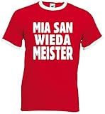 Fruit of the Loom FOL / world-of-shirt MIA SAN WIEDA Meister München Ultras Retro T-Shirtrot-L