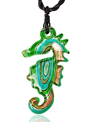 Ccsc-pec hippocampe shape gold dust lampworking glass p…