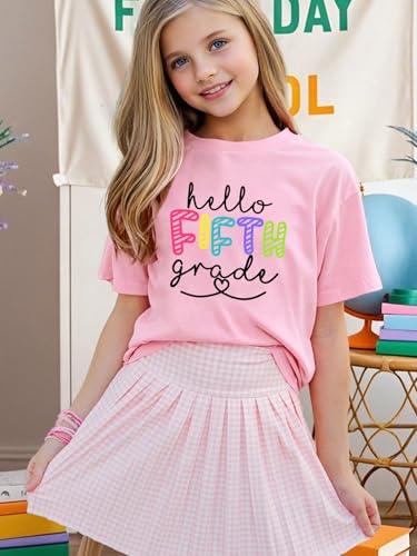Image of First Day of School Shirt Girls Boys Preschool to 5th Grade Tshirt Kids Back to School Graphic Tee Tops