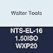 Walter Tools NTS-EL-16 1.50ISO WXP20 Carbide NTS Threading Inserts, External Thread, Full Profile, ISO Metric 60 Degree (Pack of 10)