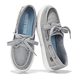 Project Cloud Sneakers for Women - Memory Foam Spring Shoes for Women Footwear - Slip-On Boat Shoes - Non Slip Fashion Sneakers - Lightweight Loafers (Seasalt, Gray, 7.5)