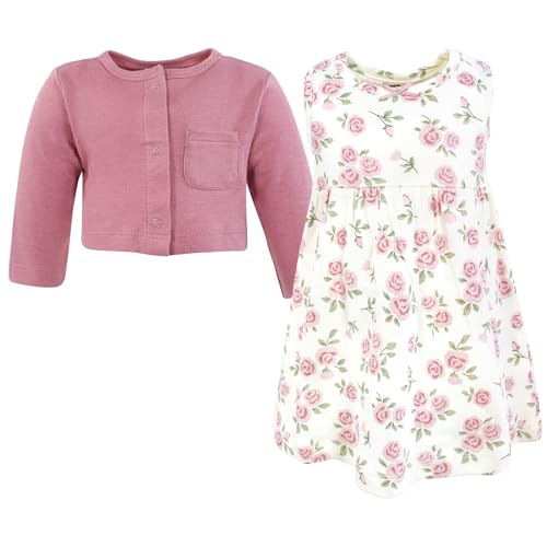 Hudson Baby Infant and Toddler Girls Cotton Dress and Cardigan Set3
