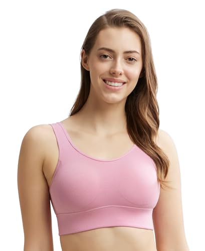 Image of Jockey JW12 Women Wirefree Padded Tencel Lyocell Elastane Stretch Full Coverage Lounge Bra with Stay Fresh Properties and Removable Pads