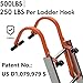 Roof Ladder Hook, 2 Pack Ladder Stabilizer, Heavy Duty Steel 500 Lbs Weight Ratin, Roof Ridge Extension with Wheel for Safe and Easy Access