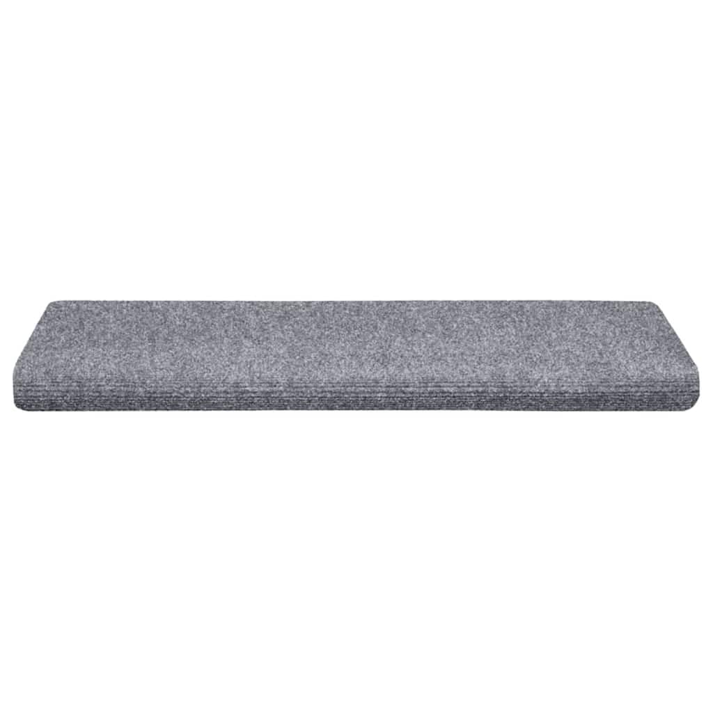 vidaXL Tappetini per Scale autoadesivi 20 pz 65x21x4 cm Grigio Chiaro Bordo Rettangolare