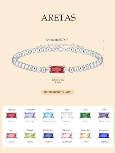 Aretas Silver Bracelet Birthday Gifts for Women October Birthstone Birth Stone Jewellery Friendship Bridesmaid Bracelets jewelry Gift for for Mum Daughter Sister Grandma Friends Girlfriend - Image 5