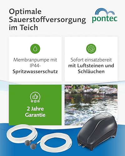 Pontec 57515 PondoAir Set 450 - Komplettset zur Teichbelüftung, Sauerstoffversorgung, Sauerstoffanreicherung, Blau