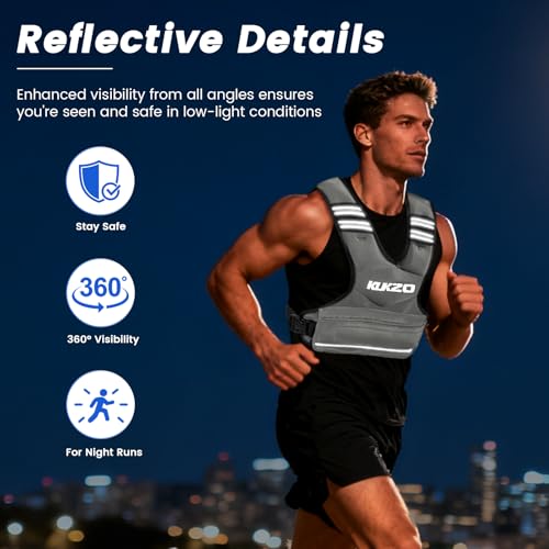 Image of Adjustable Weighted Vest Women /Men, 6-12lb /12-18lb /20-32lb Weight Vest with 6 Ironsand Weights for Strength Training Rucking Running Walking Fitness Workout