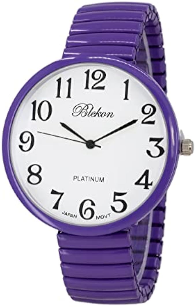 Blekon Collections New Super Large Face Stretch Band Japanese Movement PC21J Fashion Watch