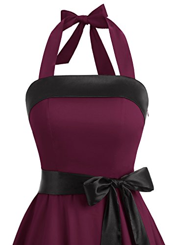 Vintage Dress for Women 1950s Halter Retro Cocktail Dresses Audrey Hepburn Style Rockabilly Swing Dress4