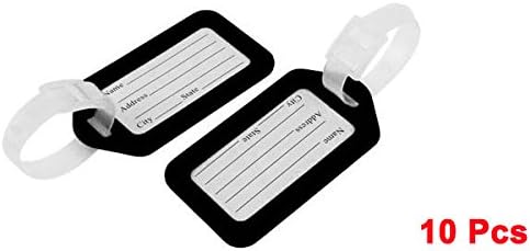 sourcing map Plastic Name Message Bags Backpack Luggage Tag 10 Pcs Black White, White,Black, 8.5 x 5 x 0.5 cm (3.3 x 2 x 0.2 inches) - Image 4
