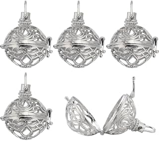 SUNNYCLUE 10Pcs Cage Pendants Brass Locket Charms Chime Ball Pendant Bulk Antique Bronze Cage Charms for jewellery Making Hollow Perfume Diffuser Charm Necklace Keychain Supplies Adult DIY Art Craft