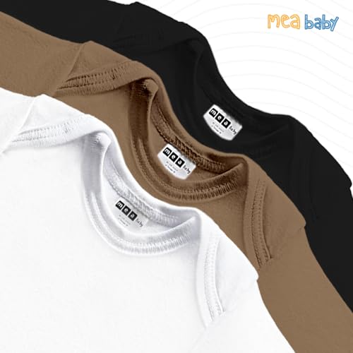 MEA BABY Unisex Baby Langarm Body aus 100% Baumwolle im 5er Pack, Baby Body mit Aufdruck für Mädchen und Jungen (80, Jungen 3)