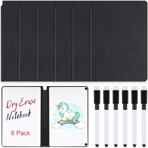 Motiskyy 6 Pcs Portable Small White Board with 6 Pcs Pens