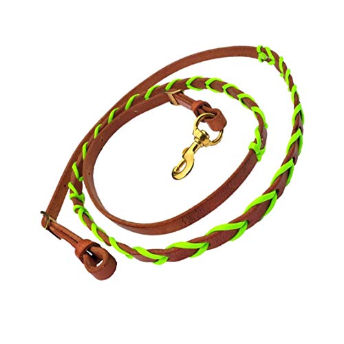 New Lime Green Paracord Wrapped Leather Barrel/Roping Leather Reins
