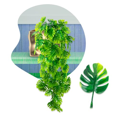 Kit 4 Pendente Artificial Costela De Adão Jardim Vertical