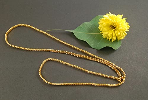 Image of CUTE GOLD 1 Gram Micro Gold Plated & Copper Traditional Designer Fashion Jewellery Chain for Women