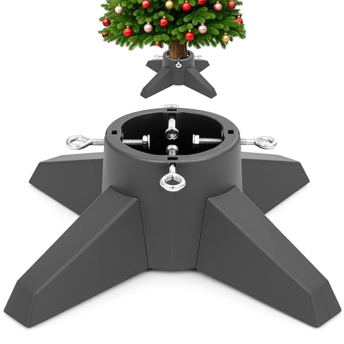Festive Fix Christmas Tree Stand Heavy-Duty 6ft Holder with Water Reservoir Stable Base for Real Trees Quick Assembly with Metal Bolts