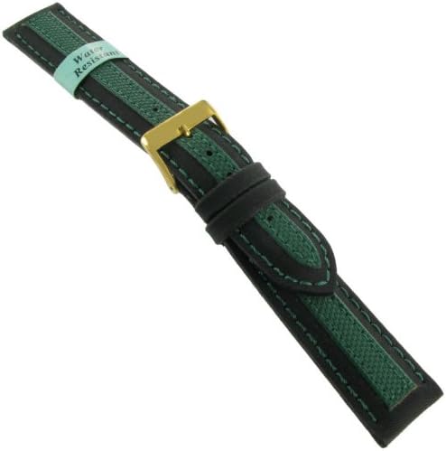 Morellato 18mm Fabric Layered Genuine Leather Watch Band Strap Green Water Resistant