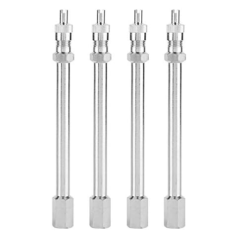 Watris Veiyi Valve Stem Extenders, 4inch 100mm Wheel Tire Valve Stem Extension, 4 PCS Chrome Air Tyre Stem Extender for Car Truck Motorcycle Bike RV Cover