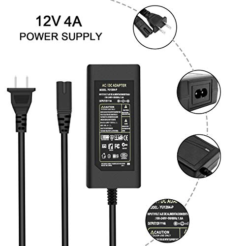 Lightingwill Led Power Supply, Power Adapter, Ac 100-240V To Dc 12V Transformers, Power Supply For Led Strip Light, Output 12V Dc, 4A Max, 48 Watt Max #TOP5