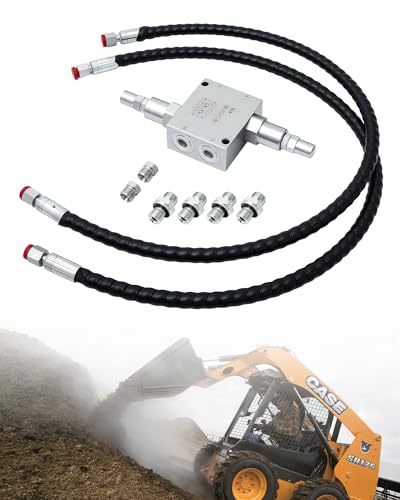 New Mini Excavator Cushion Valve Kit Complete Swivel Motor Assembly Fits Any Mini Excavator or Machine with 1/4 Hydraulic Hoses and M14x1.5 Threaded Ends 1/4 M14x1.5