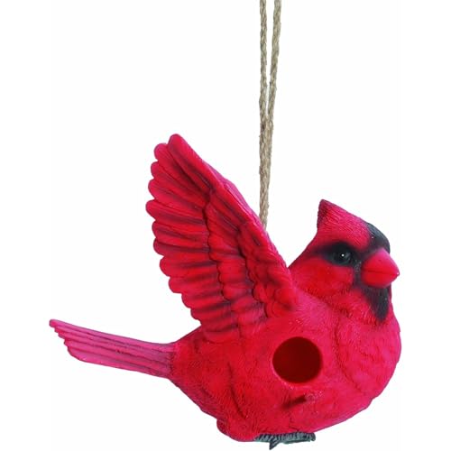 Spoontiques - Birdhouse - Garden Décor - Decorative Bird House for Yard and Garden Decoration - Hanging Novelty for Outdoor Patio - Cardinal Birdhouse