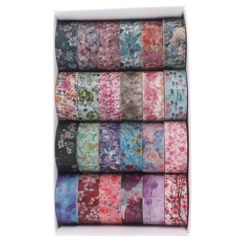Cinta washi de flores delicadas de 2 metros para manualidades y proyectos artísticos DIY