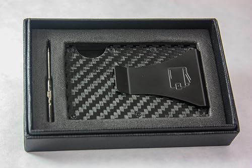 Carbon Fiber RFID Blocking Wallet | Minimalist Wallet for Men with Money Clip and Credit Card Holder | Slim Metal Wallet for Men | Scratch-Resistant Mens Carbon Fiber Wallet3