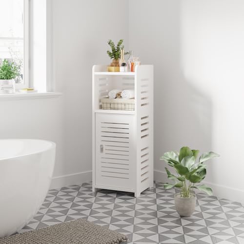 Dripex Badezimmerschrank, Toilettenschrank, Badschrank schmal, Beistellschrank, Aufbewahrungsschrank 80x30x30cm, in weiß