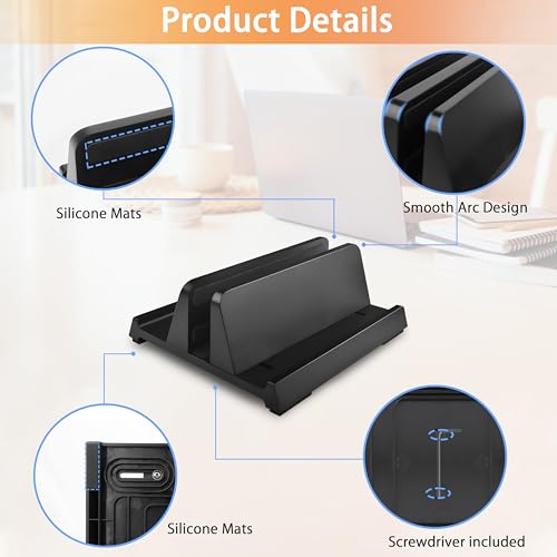 Soporte vertical para laptop con organizador ABS ajustable miniatura 2