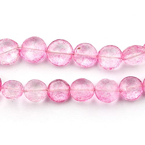 Quartz rose az perles briolettes de monnaie facettées 9mm-10mm SB1846