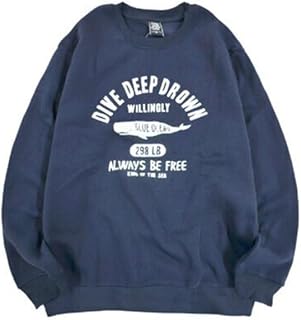 [ヨシダユウ] プリント トレーナー メンズ レディース クルーネック 起毛 アメカジ ロゴ ミリタリー ストリート トップス M L LL