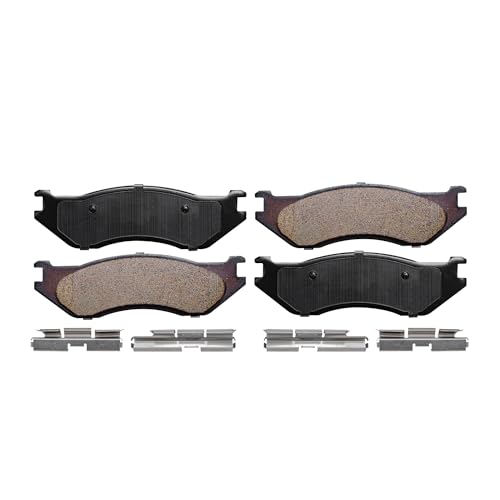 Image of Detroit Axle - Front Brake Pads for 2003-2006 Durango, 2002-2005 Dodge Ram 1500, 2003 Dodge Ram 1500 Van, Ceramic Brake Pads w /Hardware 2004 Replacement