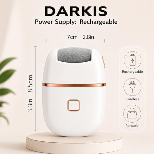 Image of DARKIS Callus remover for feet, dead skin remover electronic pedicure tools | Perfect foot scrubber and cleaner machine (White)