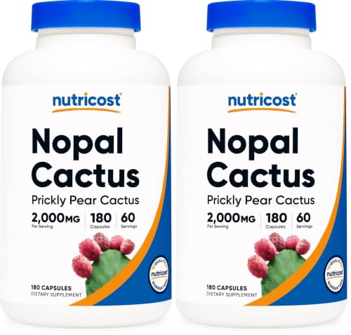 Nutricost Nutricost Nopal Cactus (2000mg) 180 Vegan Capsules - Prickly Pear Cactus, 60 Servings (Pack of 2) sold by Nutricost - Amazon Seller - US