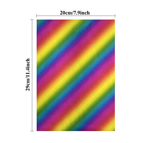 Briartw 100 Sheets Rainbow Holographic Hot Foil Paper,20x29cm Toner Reactive Foil Hot Stamping Foil Paper by Laser Printer and Laminator for Scrapbooking Craft Cardmaking DIY Album Decoration - Image 2
