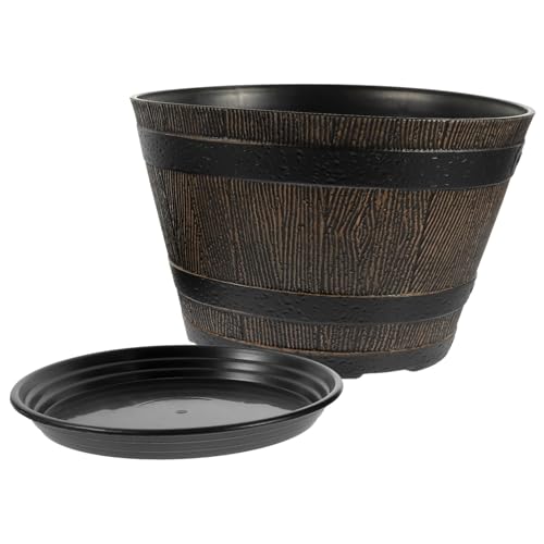 BESTonZON 1ensemble Jardinage Élégant Pot De Simulation Conteneur Décoratif pour Plantes Intérieur Et Extérieur avec Base Et Drainage