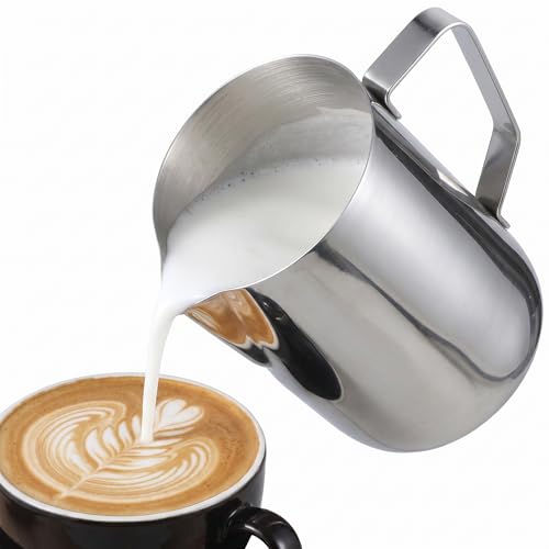 OUNONA Pichet À Lait En Acier Inoxydable 1000 Ml Avec Bec Verseur Pour Latte Et Cappuccino Léger Et Facile À Nettoyer Accessoire Essentiel Pour Préparations De Café Et Thé