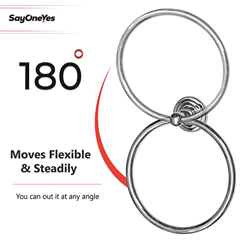 Sayoneyes Polished Chrome Towel Ring - Premium Quality Sus304 Stainless Steel Rust Proof Hand Towel Holder – Heavy Duty Round Towel Holder For Bathroom Wall Mounted #TOP2