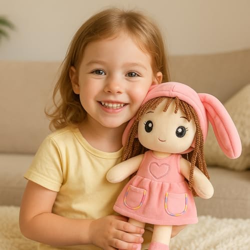Image of Cute Plush Toy for Kids | | Soft Toys | Birthday Gift for Girls /Wife, Boyfriend /Husband, Soft Toys for Girls, Baby Toy (Random Color) Pack of 1 (Bunny Ear Girl Do)