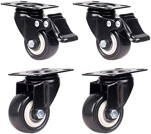 KDDEON Caster Wheels,Swivel Castor,Furniture Caster,Trolley Furniture Caster,with Brakes,300kg Load Capacity,1.5/2/2.5/3in,Set of 4