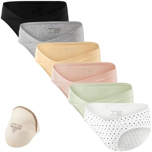 HBselect 6er Set Umstandsunterhosen Damen, Umstandsmode, weiche Unterhosen | Unterwäsche Frauen, Unterhosen Damen Baumwolle, dehnbare Umstandsslips, atmungsaktive Umstandsmode, Woc