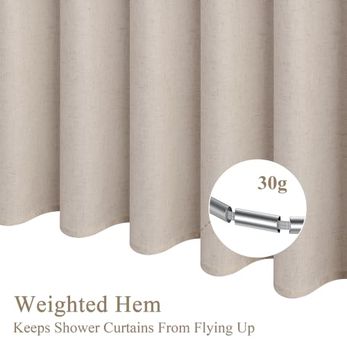 Aersas Linen Shower Curtain 78 Inches Long for Bathroom Birch Beige by Aersas - Used condition - Image 5