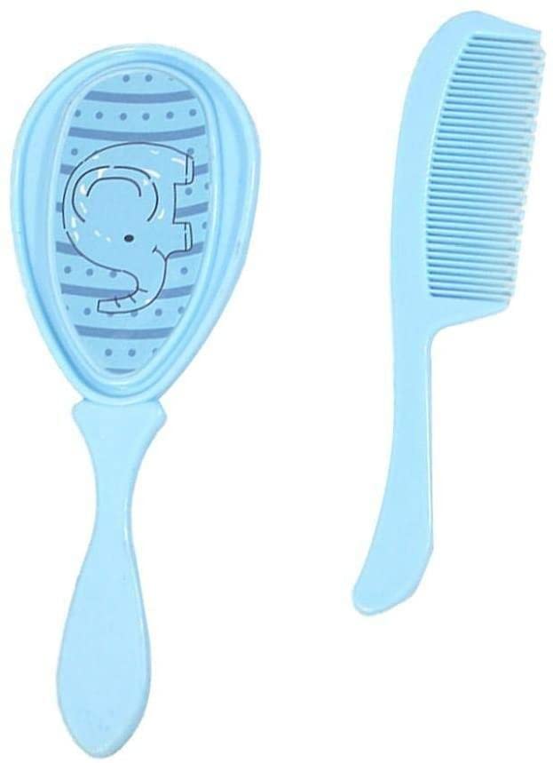 Juego de cepillo y peine para el pelo del bebé, kit de aseo con cerdas suaves, cepillo de masaje para el cabello para recién nacidos, niños